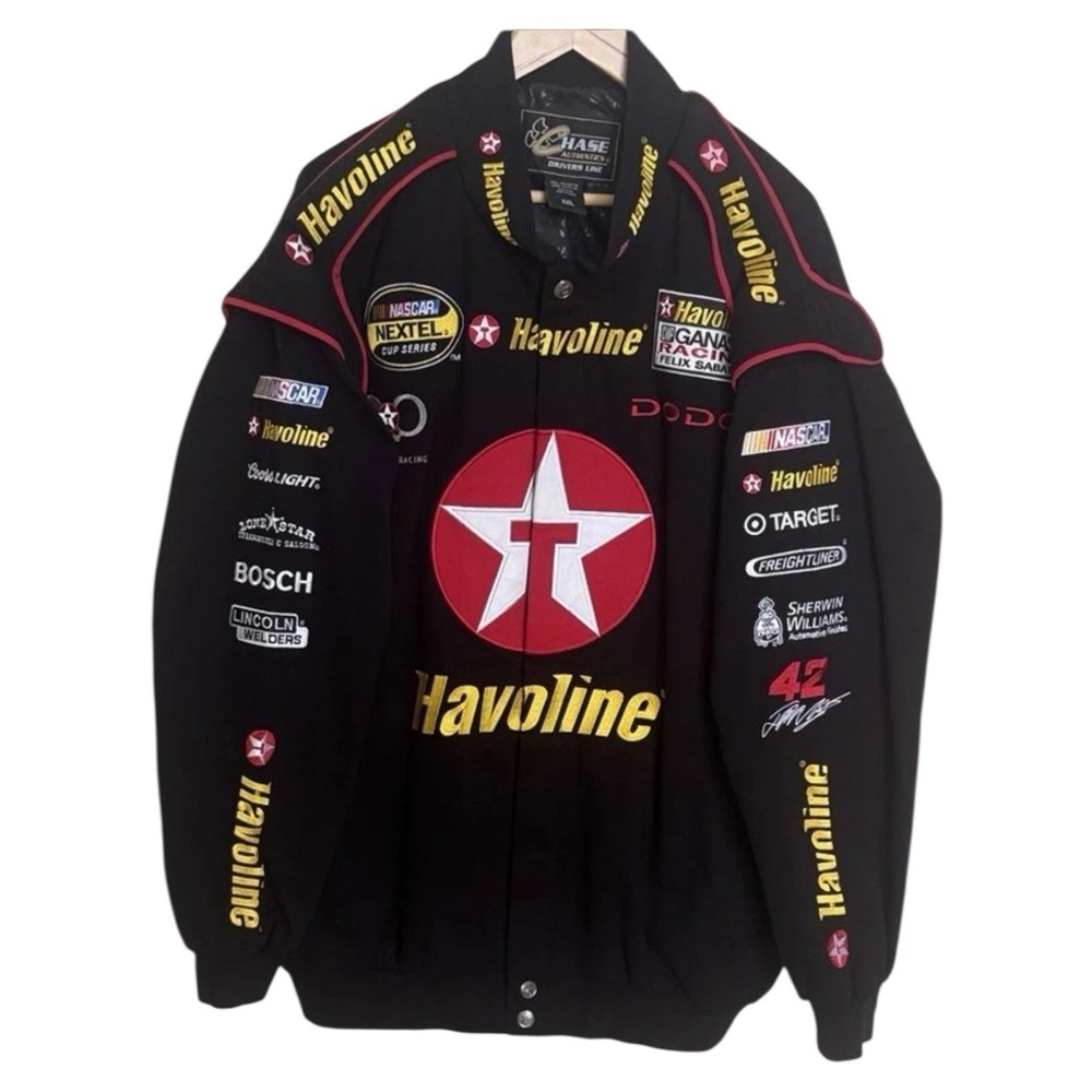 VTG Chase Authentics 2XL Havoline Juan Pablo Racing Nascar Jacket 20 Years Black